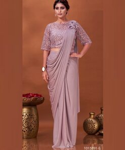 AMOHA D.NO 1015891 INDIAN WOMEN IMPORTED LYCRA READY TO WEAR DESIGNER PARTY WEAR SAREE