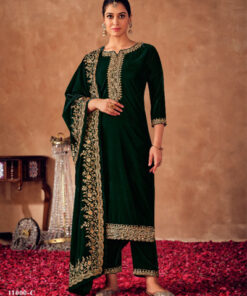  Heavy Embroidered Party Wear Indian Women Velvet
